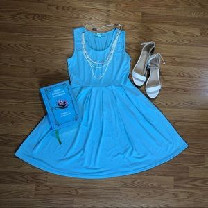 Classy blue knee length dress